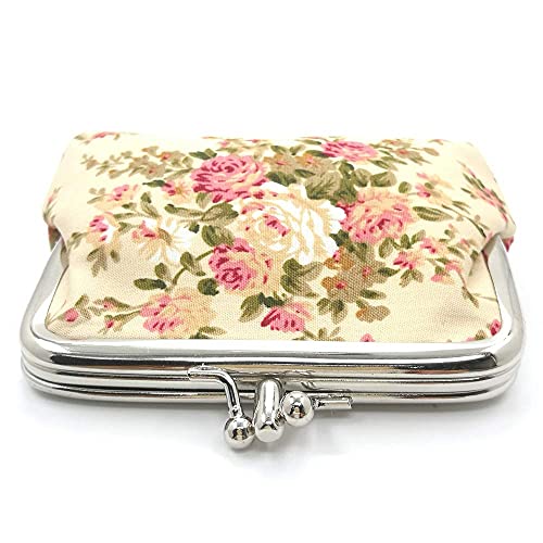 Cute Floral Buckle Coin Purses Vintage Pouch Kiss-lock Change Purse Wallets… - color: 26
