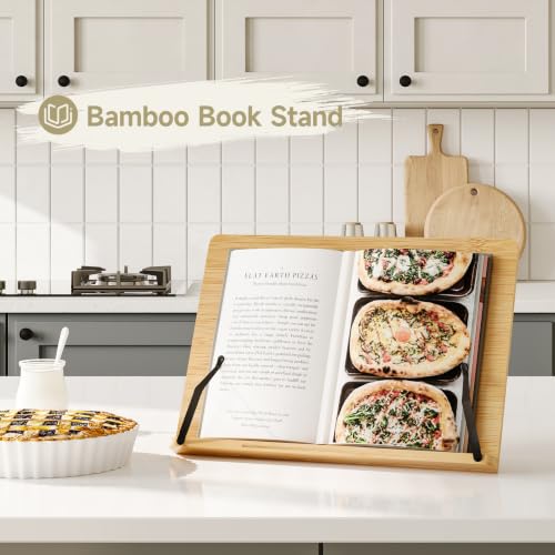 Cook Book Stand,Adjustable Height Book Holder for Reading Hands Free - size: L-15.4*11 inches