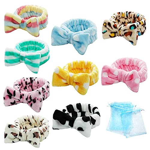 Spa Headband 9 Pcs Facial Makeup Skincare Headbands for Washing Face