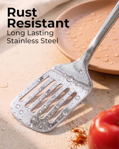 Zulay Kitchen Stainless Steel Slotted Spatula Turner - size: Slotted Turner