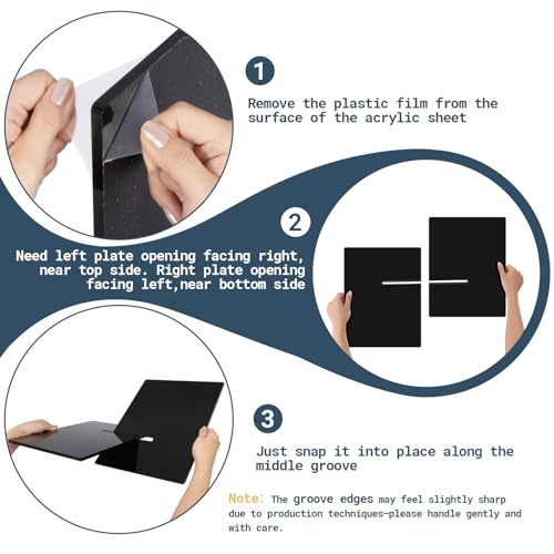 PUERSI Acrylic Book Stands for Display, 15.8 x 9.5 x 4.3 in Open Bookstand - color: Black