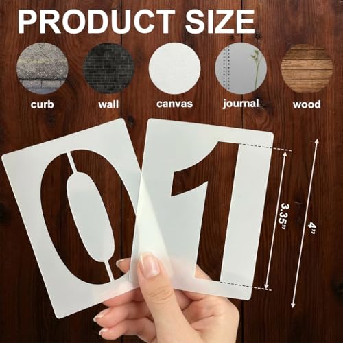 Number Stencils for Painting, 10 Pcs 4 Inch for Cards Gift Tags Crafts - color: Number 4"