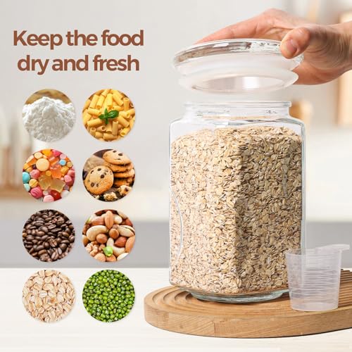 ComSaf Large Square Glass Pantry Jar with Lid 78 oz Wide Mouth - size: 78oz-1Pcs