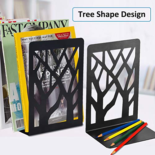 Book Ends, Bookends, Bookends for Shelves, Bookend, Book Ends for Heavy Books, Black Metal Book Shelf Holder Home Decorative, Book Stoppers for Shelves 2 Pair - size: Black-2 Pair