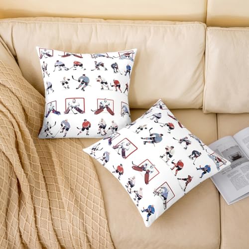 Feelyou Ice Hockey Throw Pillow Cover 1 Piece 20"x20" - color: Multi 01, size: 20" x 20" (Pack of 1)