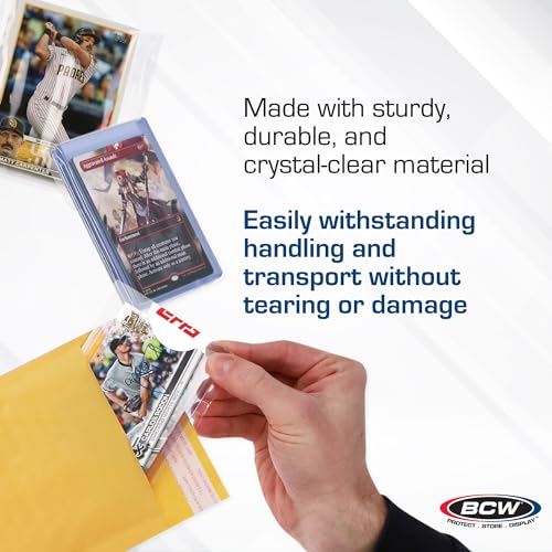 BCW Resealable Team Set Bags – 100 Count | Holds 35 Loose Cards or 5 Standard 35pt Toploaders | Fits Magnetics up to 108pt | Acid-Free Team Bags for Trading Cards & Shipping - size: 100 Pack