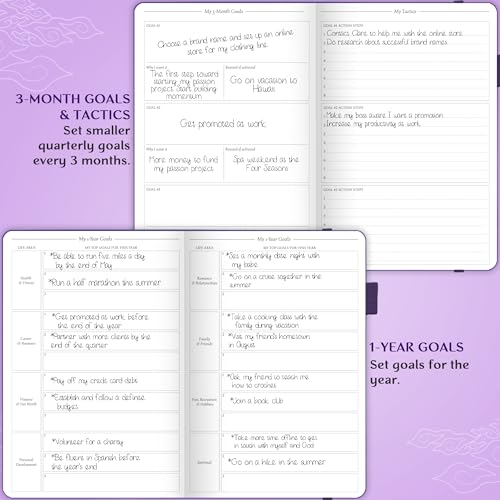 Legend Undated Hourly Planner, A5 Appointment Book Schedule, Purple - color: Purple