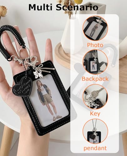3 Pcs Photocard Holder Keychain, 3" Photo Card Holders for Id Badge Holder Bus Credit Id Bank Card