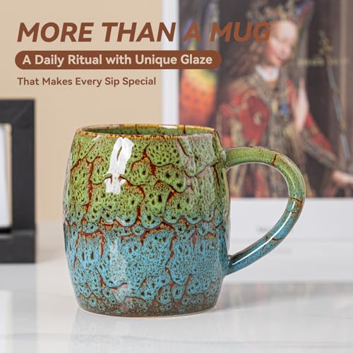 Forest Tide Ceramic Mug, 22oz Reactive Glaze Coffee Mug, Self Care Gift - color: Forest Tide · CENTERED