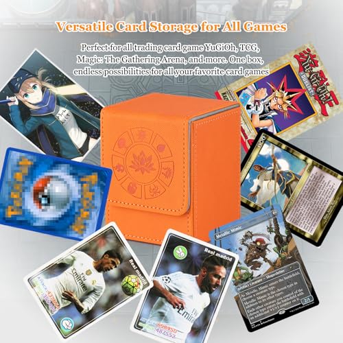 Arkeiliy MTG Deck Box 110+ Storage Sleeved Cards for Magic Commander - color: Orange III