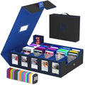 Gomyrod 5 Row 4200+ Trading Card Storage Box with Commander Display - color: Black/Blue, size: 4200+
