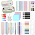 MoKo Pencil Case with Supplies, 56Pcs Aesthetic School Set, Green - color: Green-56P