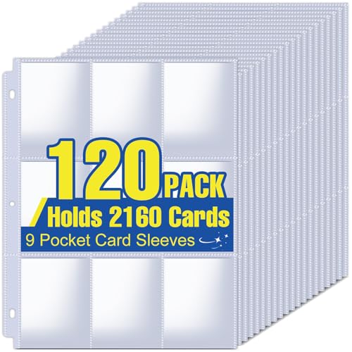 ZENOWICK 2160 Pockets Card Sleeves Binder Sheets - size: 120 Pack