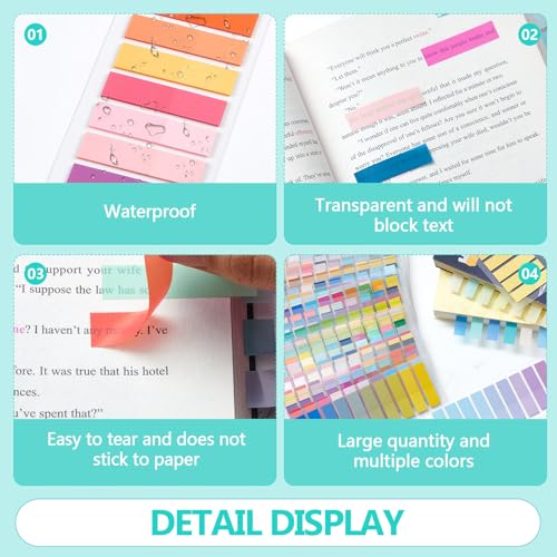 ReliThick 8000 Pcs Annotation Tabs, 40 Colors Writable Sticky Tabs for Book - color: Rainbow Gradient