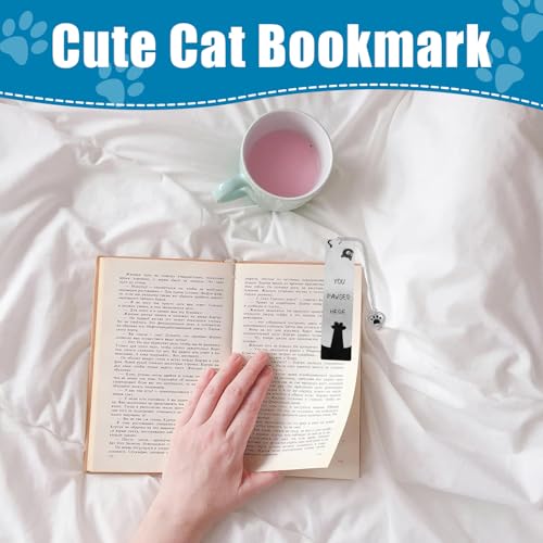 Black Inspirational Funny Cute Cat Bookmark for Reading Women - style: Cat Paw