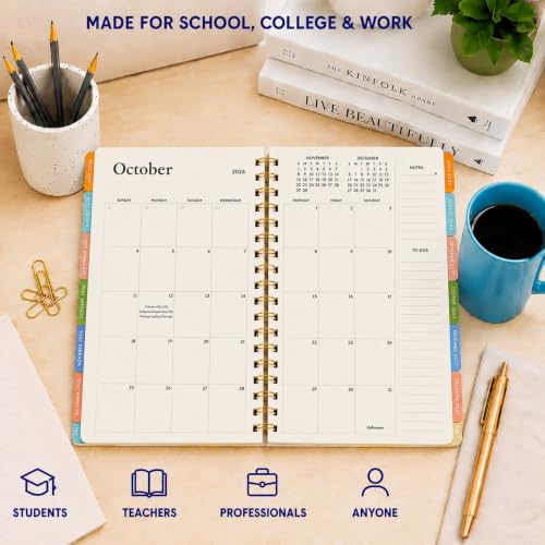 WORLD TRAVELER Academic Planner School Organizer Jul 2026-Dec 2027, 7"x9" - color: Ivory Bee