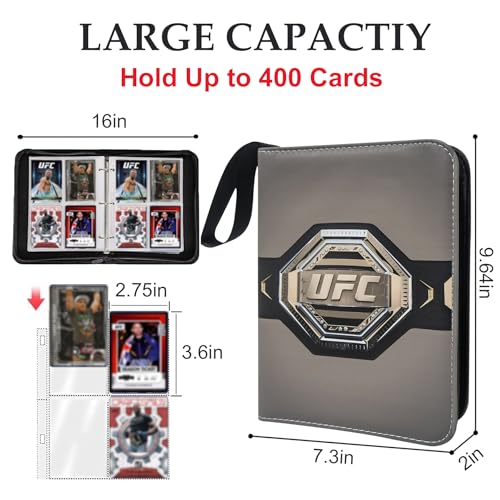400 Pockets Sports Card Binder, Portable Waterproof PU Storage Album,CH51 - color: Combat-400