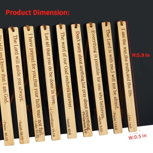 10 Pcs Bible Bookmarks for Men Women, Bamboo Bulk Christian Bookmarks Gifts Book Marks for Reading Bible Accessories (Simple) - style: Simple