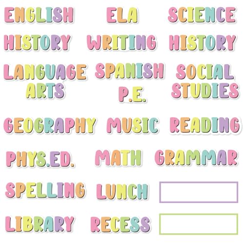 20 Pieces Classroom Schedule Magnets School Class Subject Magnets Teacher Subject Labels for Classroom Organization (Pastel) - color: Pastel