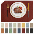 Romanstile Faux Leather Vinyl Placemats Set of 6, Red - color: Red