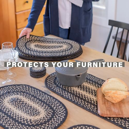 Homespice Manchester Jute Braided Placemats, Rect 13x19 Set of 4 - color: Manchester