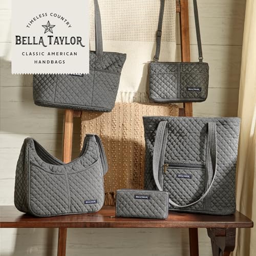 Bella Taylor Small Tote, Quilted Shoulder Bag for Women - color: Dark Denim