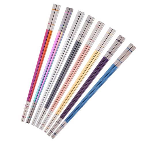 Reusable Stainless Steel Chopsticks,Dishwasher Safe , Easy to Use(3 PCS,Gold) - color: Gold