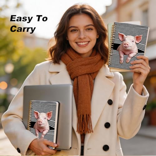 2 Pcs Funny Pig A5 Spiral Notebook, Cute Pig Gifts Journal Notebook - color: Multicolour 0032