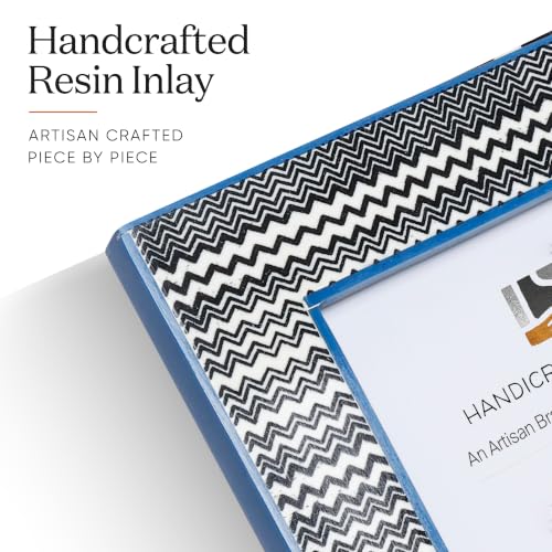 Handicrafts Home Resin Inlay Black & White Picture Frame Modern Decor, 6x4 - color: RHYTHM-WAVES, size: 4X6