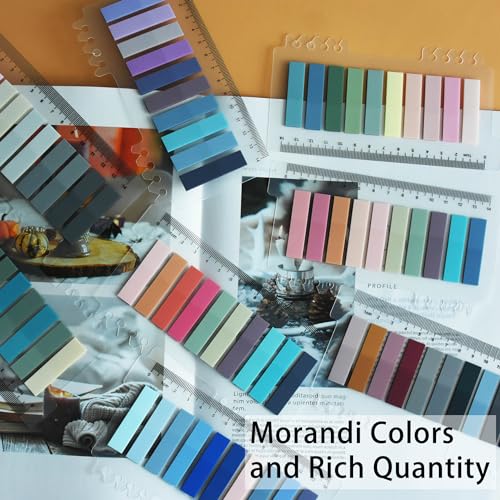 YOUDEFUL 1600Pcs Transparent Sticky Note Tab, Colored Page Marker Tab - size: Tabs Morandi