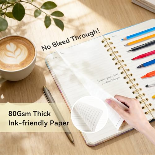 Lined Spiral Journal Notebook for Work A5, 160 Pages, Mountains and Sunrise - color: Mountains and the Sunrise