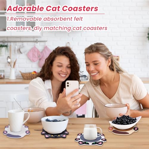 Cat Coasters,4pcs Coasters for Drinks