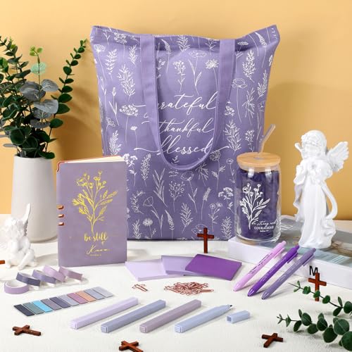 29 Pcs Bible Journaling Supplies Kit, Back to School Gifts - color: Purple, style: Boho