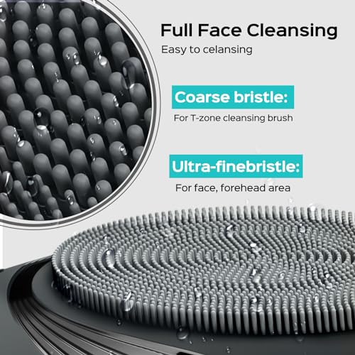COSLUS FBS01 Facial Cleansing Brush Face Scrubber, Compact for Travel - color: Grey