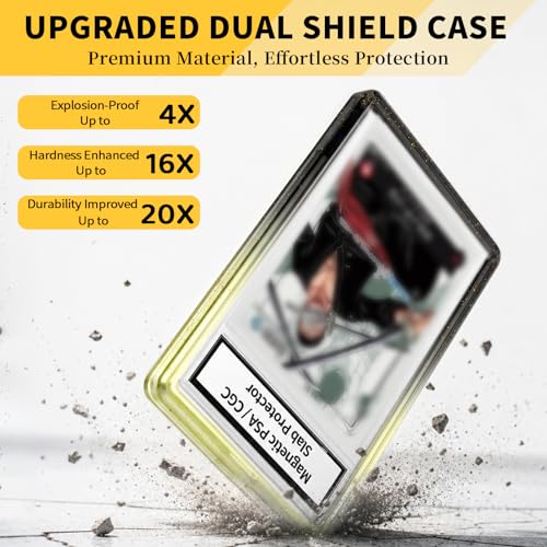 PSA CGC 35PT Slab Guard, Glitter TPU Frame & Tempered Glass, Black/Gold - color: Black-Gold Gradient