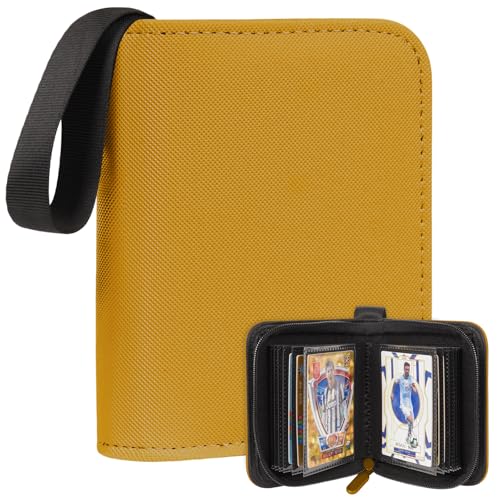 1 Pocket Card Binder–Collectible Trading Card Album,Single Card Holder with 20 Pages,Holds 40 Cards,Side-Loading Mini Binder for TCG,MTG,Sports,Baseball, Football,Small Sports Card Book,Yellow - color: Yellow