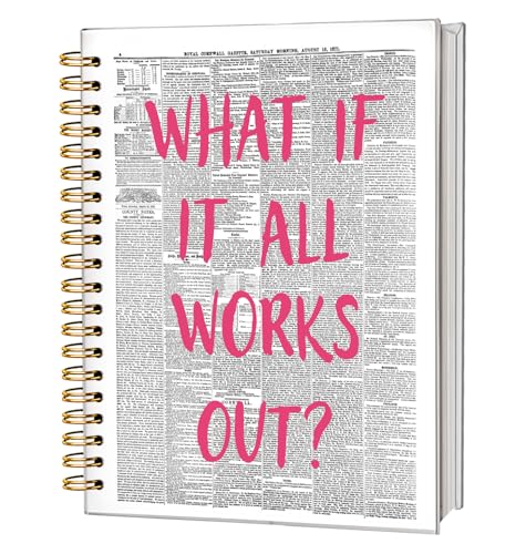 Trendy Positive Affirming Notebook Journal, Cute Aesthetic Notebook for Teen Girls Women, Cute School Supplies-Preppy Stuff, Coquette Stuff Trendy Hardcover Spiral Notebook 5.5x8.3 - color: 05-What If It All Works Out(White)