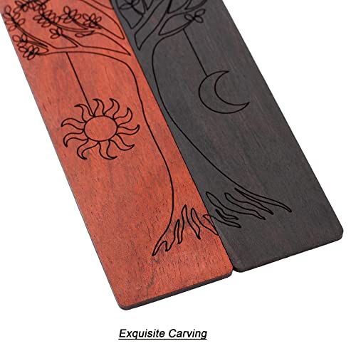 2 Pcs Bookmark,Cute Wooden Book Markers for Men Women, Unique Book Mark (Sun and Moon) - style: Sun and Moon