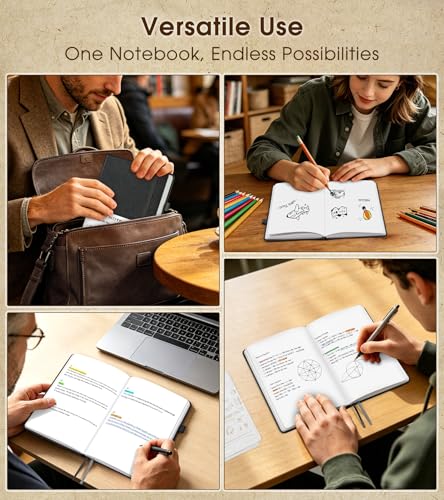 Journal Notebook, A5 Leather Hardcover Blank Sketchbook, 160 Pages, 180° Lay-Flat Binding, 100 GSM Thick Paper, for Sketching, Drawing, Art Journaling & Creative Writing (Black) - color: Black, size: Plain