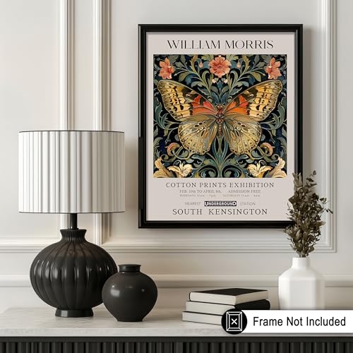 Poster Master William Morris Poster - Butterfly Print - Flower Art - Botanical Art - Exhibition Artwork - Textile Piece - Moth Illustration - Floral Creation - Aesthetic Wall Print - Living Room Decor - 11x14 UNFRAMED Wall Print - color: Style-04, size: 1