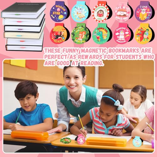 Resurhang 100 Pcs Reading Rewards Magnetic Bookmarks Reading Gifts for Kids - style: Reading Rewards