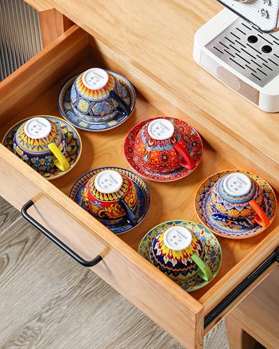 vancasso 8oz Bohemian Porcelain Cappuccino Cups, 6-Piece Set, Lead-free