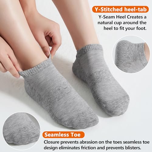 ATBITER 12 Pairs Ankle Socks Womens/Men Thin Low Cut No Show Athletic Socks - color: 12 Pairs Grey, size: Small