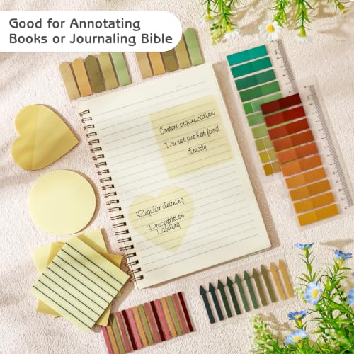 1450 Sheets Transparent Sticky Notes, 3 x 3 inch Aesthetic Clear Lined Sticky Notes with Pen, Gradient Color Waterproof Self-Adhesive Annotation Tabs for Bible Journaling (Yellow) - color: Yellow