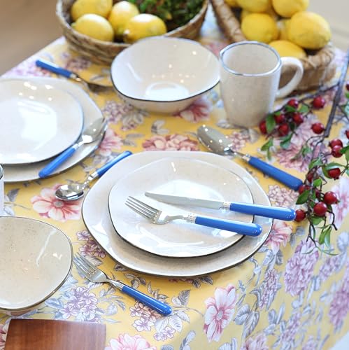 ANNOVA Silverware Set 20 Pieces Cutlery Stainless Steel Colorful Fun Handle Flatware Service for 4 - Dinner Knife, Dinner Fork, Salad fork, Dinner Spoon, Dessert Spoon (Sapphire Blue, 20 Pieces) - color: Sapphire Blue