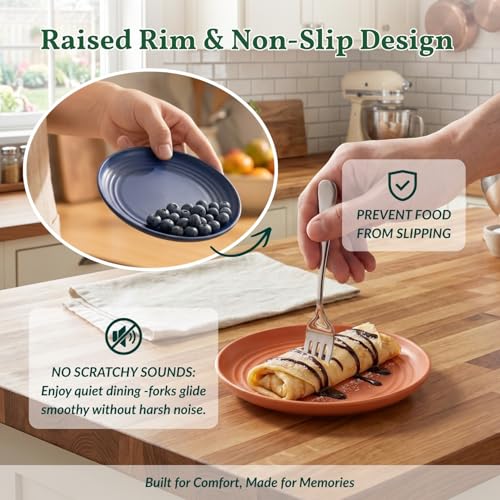Homienly 5.7 Inch Small Plates-Wheat Straw Mini Plate, Unbreakable Plate Set Ideal for Dessert, Appetizers, Small Serving, Side Dish, Lightweight Dessert Dishes Plates, Set of 8, Colorful - color: Classic Bright, size: 5.7 Inch