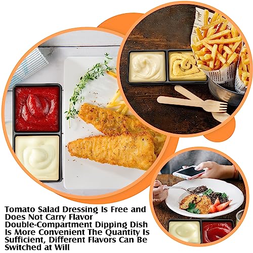 Gejoy 12 Pcs Dual Dipping Sauce Bowls Soy Sauce Dish Bowls, Black - color: Black