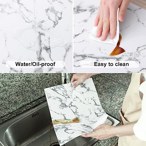 Homaxy PU Faux Leather Placemats for Dining Table, Set of 6, Marble - color: Marble