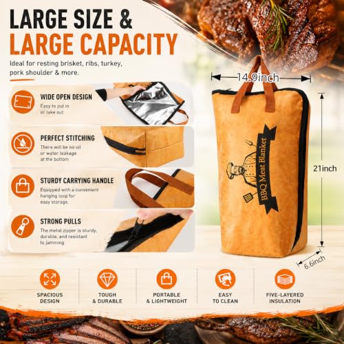 Bolycen 21 in BBQ Blanket for Resting Meat, Insulated Meat Resting Bag - size: 21in