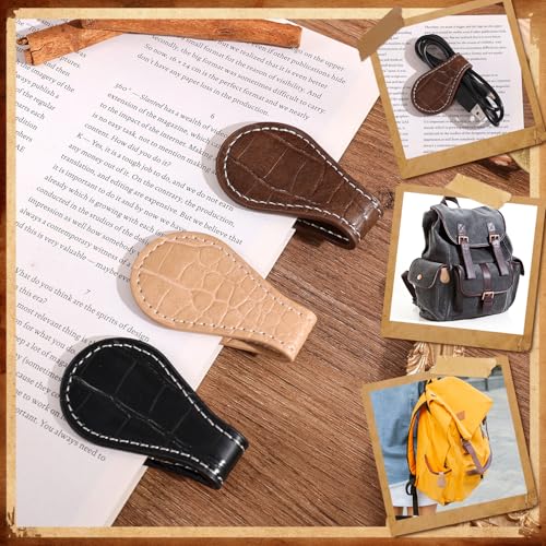 3PCS Vintage Magnetic Leather Bookmark, Leather Magnetic Bookmarks for Women, Magnetic PU Bookmarks Clip Book Accessories, Lychee Pattern - style: Lychee
